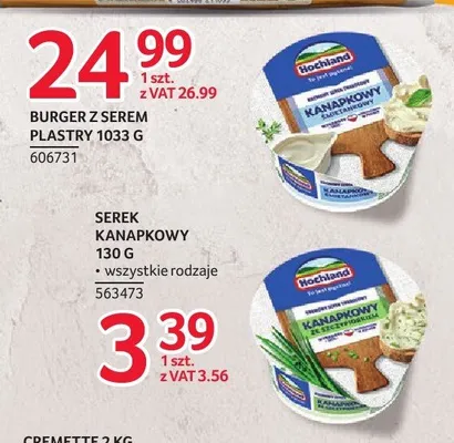Serek kanapkowy śmietankowy Hochland promocja w Selgros