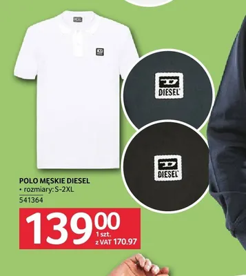 Polo męskie Diesel rozmiary S-2XL promocja w Selgros