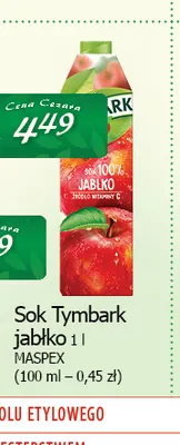 Sok Tymbark jabłko promocja w CEZAR Delikatesy