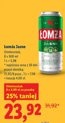 Piwo Jasne 8-pak promocja w Lidl