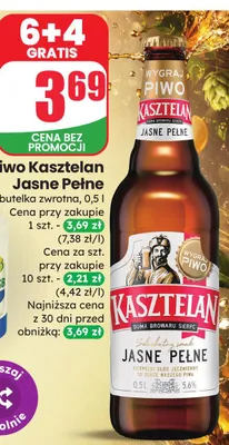 Piwo Kasztelan Jasne Pełne promocja w Dino