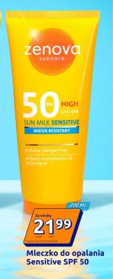 Mleczko do opalania Zenova Sensitive SPF 50 promocja w Action