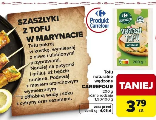 Tofu naturalne wędzone promocja w Carrefour Market