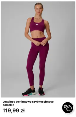 Legginsy treningowe szybkoschnące damskie 4F promocja w 4F