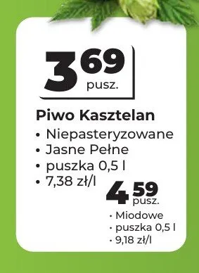 Piwo Kasztelan Niepasteryzowane promocja w Odido