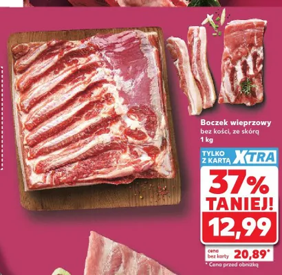 Boczek wieprzowy bez kości ze skórą promocja w Kaufland