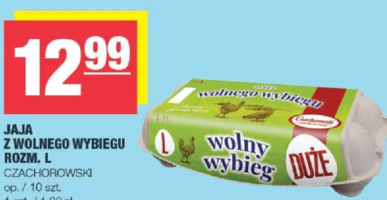 Jaja z wolnego wybiegu rozm. L promocja w SPAR