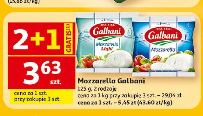 Mozzarella Galbani promocja w Auchan