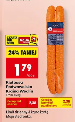 Kiełbasa Podwawelska Kraina Wędlin promocja w Biedronka