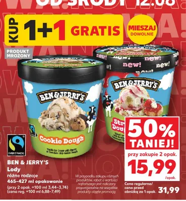 Lody Ben & Jerry's Cookie Dough promocja w Kaufland