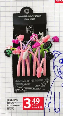 Długopis żelowy silikonowy Miau Mau Team promocja w Selgros