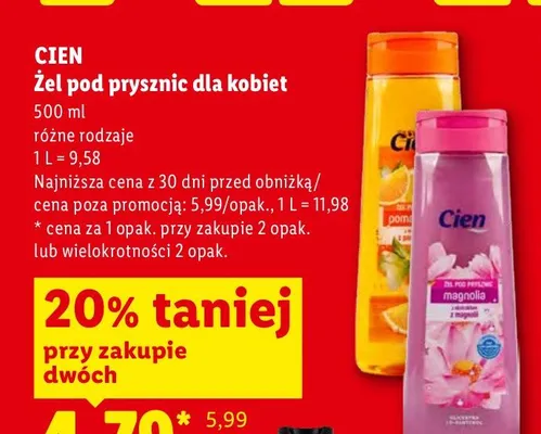 Żel pod prysznic dla kobiet Cien Pomarańcza promocja w Lidl