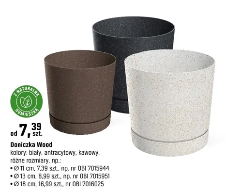 Doniczka Wood Ø 11 cm promocja w OBI