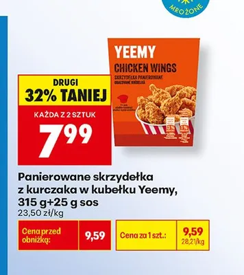Panierowane skrzydełka z kurczaka w kubełku Yeemy promocja w Biedronka