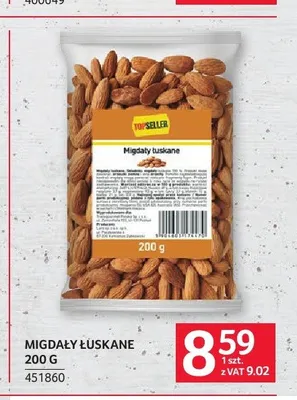Migdały łuskane TOPSELLER promocja w Selgros