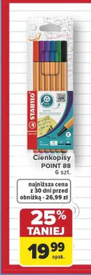Cienkopisy Stabilo Point 88 promocja w Carrefour