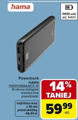 Powerbank HAMA PERFORMANCE 10 promocja w Carrefour