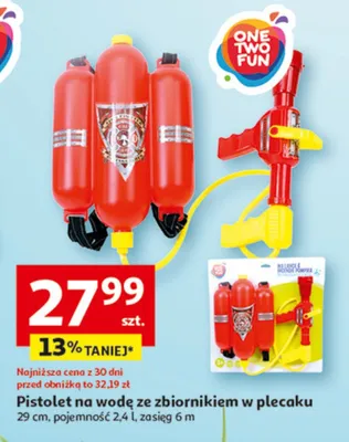 Pistolet na wodę ze zbiornikiem w plecaku promocja w Auchan