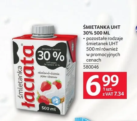 Śmietanka UHT Łaciate 30% promocja w Selgros