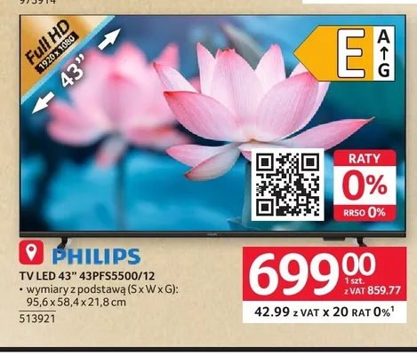 Telewizor Philips 43PFS5500/12 promocja w Selgros