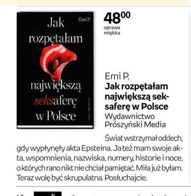Książka Jak rozpętałam największą seksaferę w Polsce Emi P. promocja w Empik