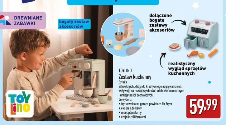 Zestaw kuchenny czajnik z filiżankami Toylino promocja w Aldi