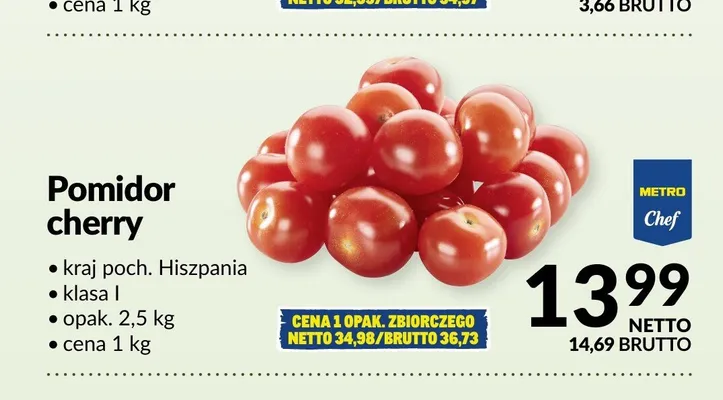 Pomidor cherry METRO Chef Hiszpania promocja w Makro