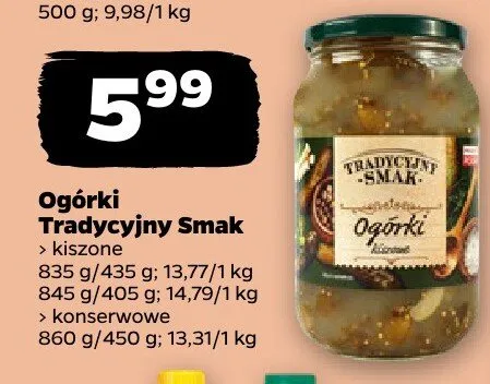 Ogórki kiszone Tradycyjny Smak promocja w Netto