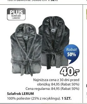 Szlafrok LERUM 100% poliester promocja w Jysk