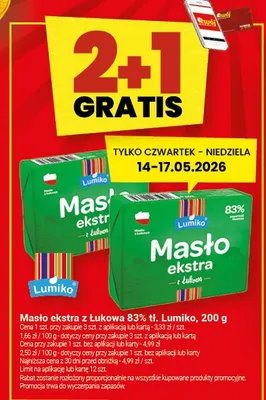 Masło ekstra z Łukowa 83% tł. Lumiko promocja w Twój Market
