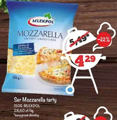 Ser Mozzarella tarty Mlekpol promocja w Arhelan