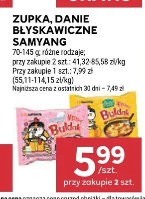 Zupka Danie Błyskawiczne Samyang promocja w Stokrotka