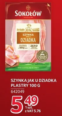 Szynka jak u dziadka plastry 100 g promocja w Selgros