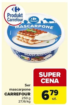 Ser mascarpone CARREFOUR 250g promocja w Carrefour