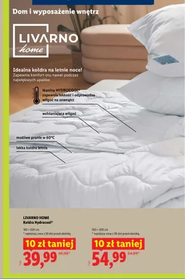 Kołdra letnia Hydrocool Livarno Home 140x200 cm promocja w Lidl