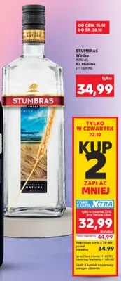 Wódka Stumbras 40% alk. promocja w Kaufland