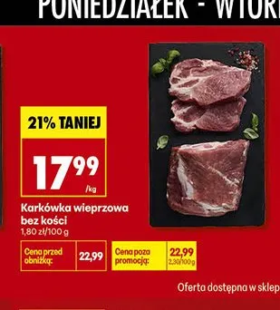 Karkówka wieprzowa bez kości promocja w Biedronka