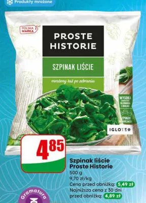 Szpinak liście promocja w Dino