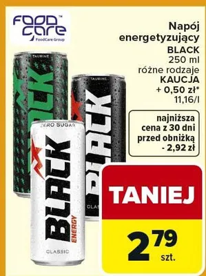 Napój energetyzujący Black różne rodzaje promocja w Carrefour Market