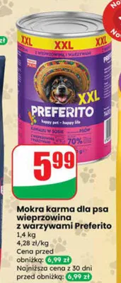 Mokra karma dla psa wieprzowina z warzywami promocja w Dino