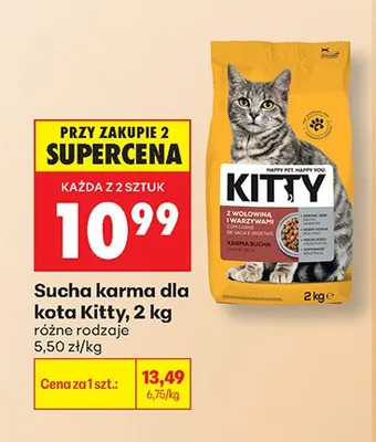 Sucha karma dla kota Kitty promocja w Biedronka