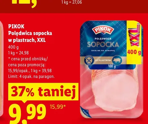 Polędwica sopocka w plastrach XXL Pikok promocja w Lidl
