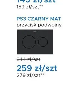Przycisk spłukujący Roca PS3 CZARNY MAT promocja w Blu Salony Łazienek