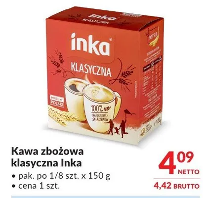 Kawa zbożowa klasyczna Inka promocja w Makro