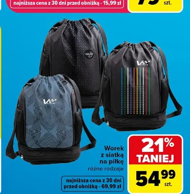 Worek z siatką na piłkę promocja w Carrefour
