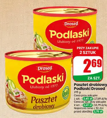 Pasztet drobiowy Podlaski Drosed promocja w Dino