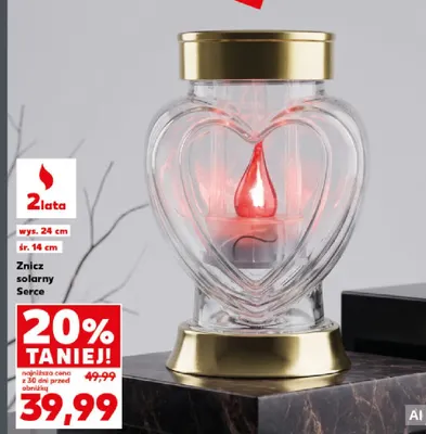 Znicz solarny Serce promocja w Kaufland