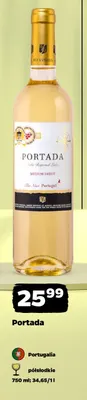 Wino białe półsłodkie Portada promocja w Netto