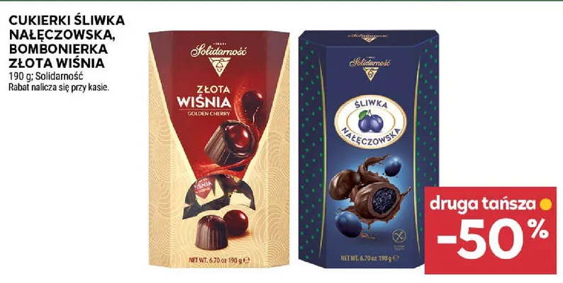 Bombonierka Złota Wiśnia Solidarność promocja w Stokrotka
