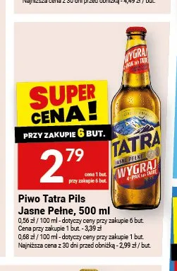 Piwo Tatra Pils Jasne Pełne 500ml promocja w Twój Market